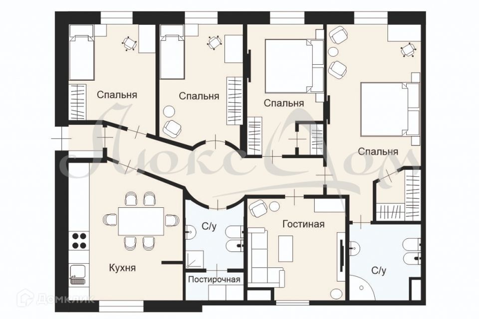 Продаётся 4-комнатная квартира, 190.2 м²