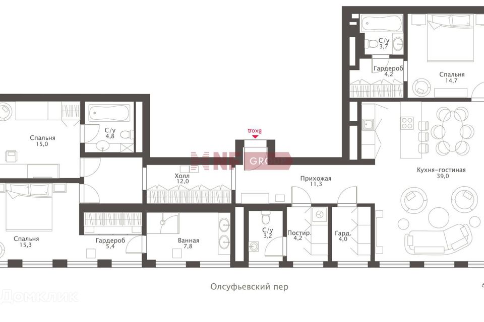 Продаётся 4-комнатная квартира, 152.4 м²