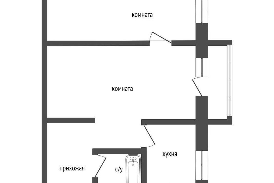 Продаётся 2-комнатная квартира, 45.5 м²