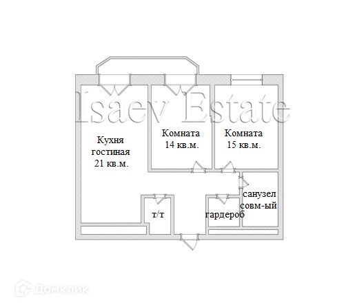 Продаётся 2-комнатная квартира, 70 м²