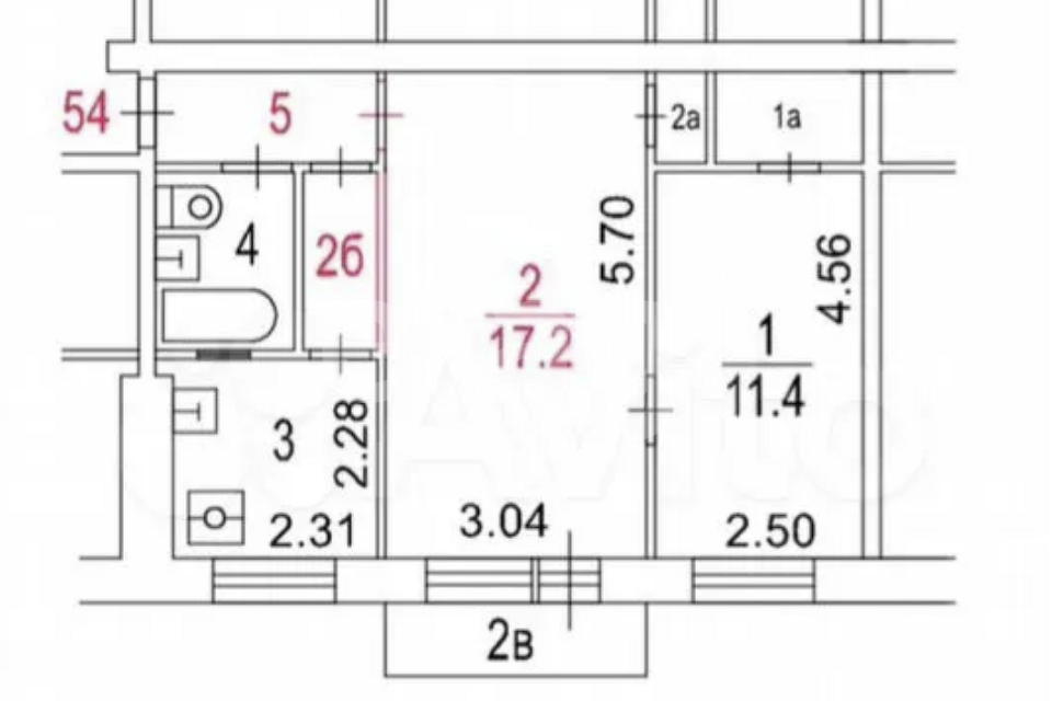 Продаётся 2-комнатная квартира, 45 м²