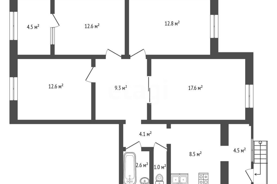 Продаётся 4-комнатная квартира, 100 м²
