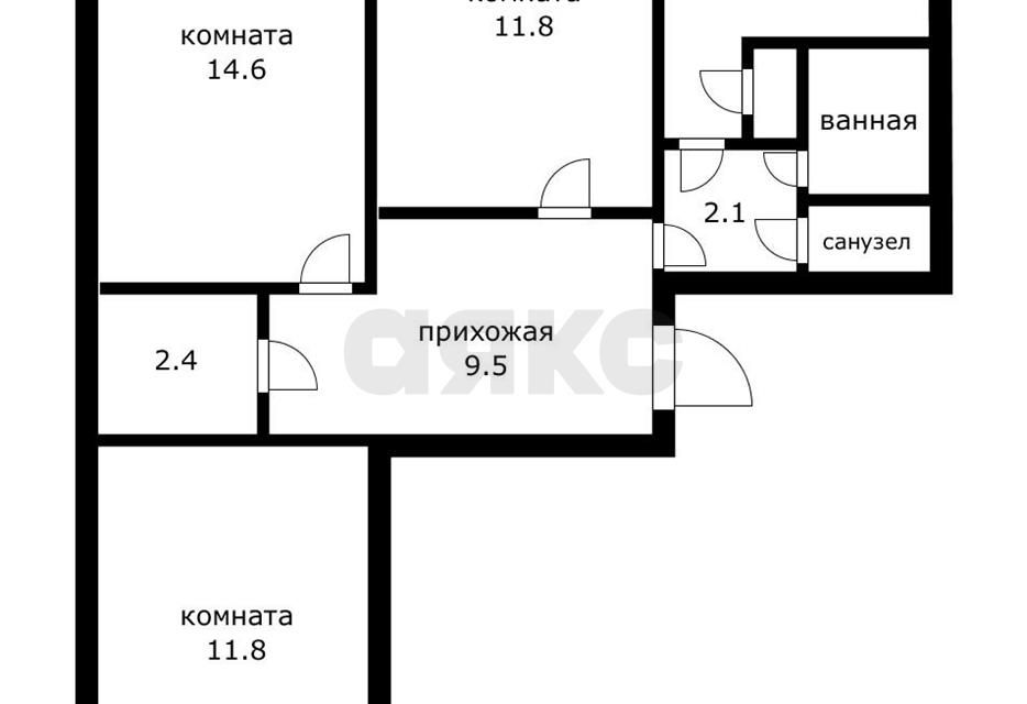 Продаётся 3-комнатная квартира, 64 м²