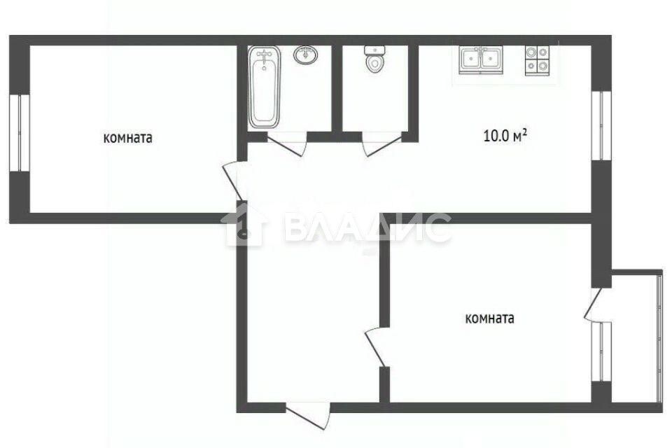 Продаётся 2-комнатная квартира, 65.4 м²