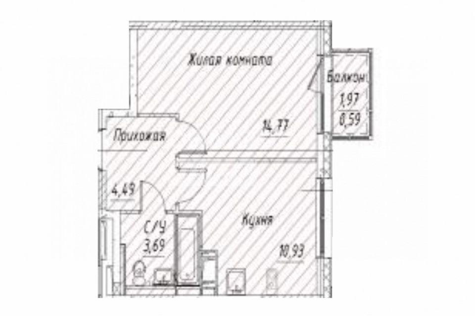 Продаётся 1-комнатная квартира, 35 м²