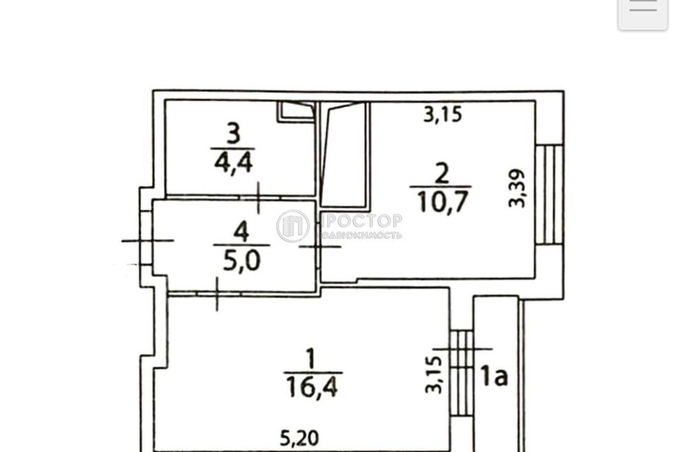 Продаётся 1-комнатная квартира, 37.9 м²