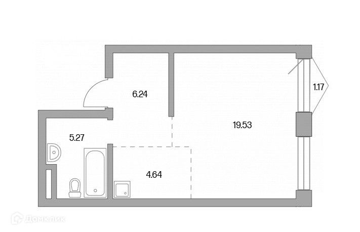 Продаётся 1-комнатная квартира, 37 м²