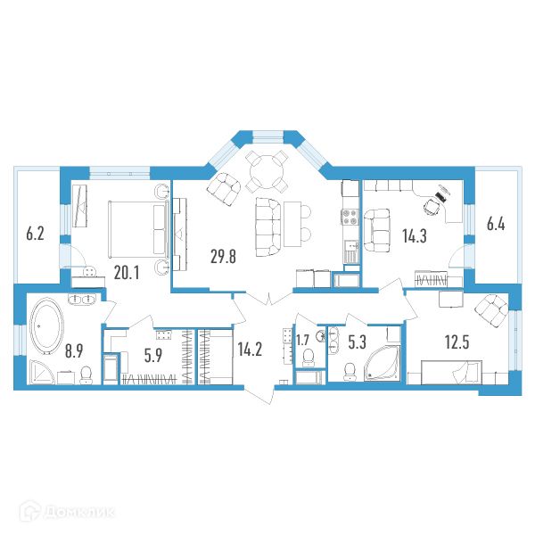 Продаётся 3-комнатная квартира, 119 м²