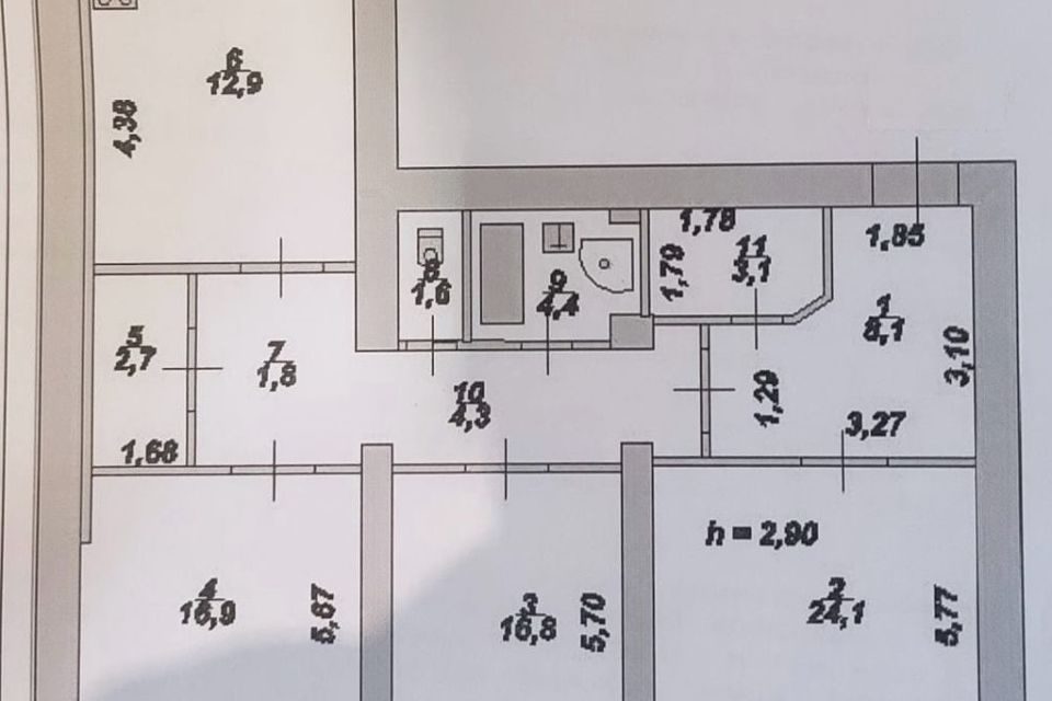 Продаётся 3-комнатная квартира, 96.7 м²