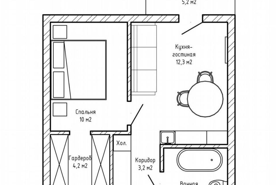 Продаётся 1-комнатная квартира, 41 м²