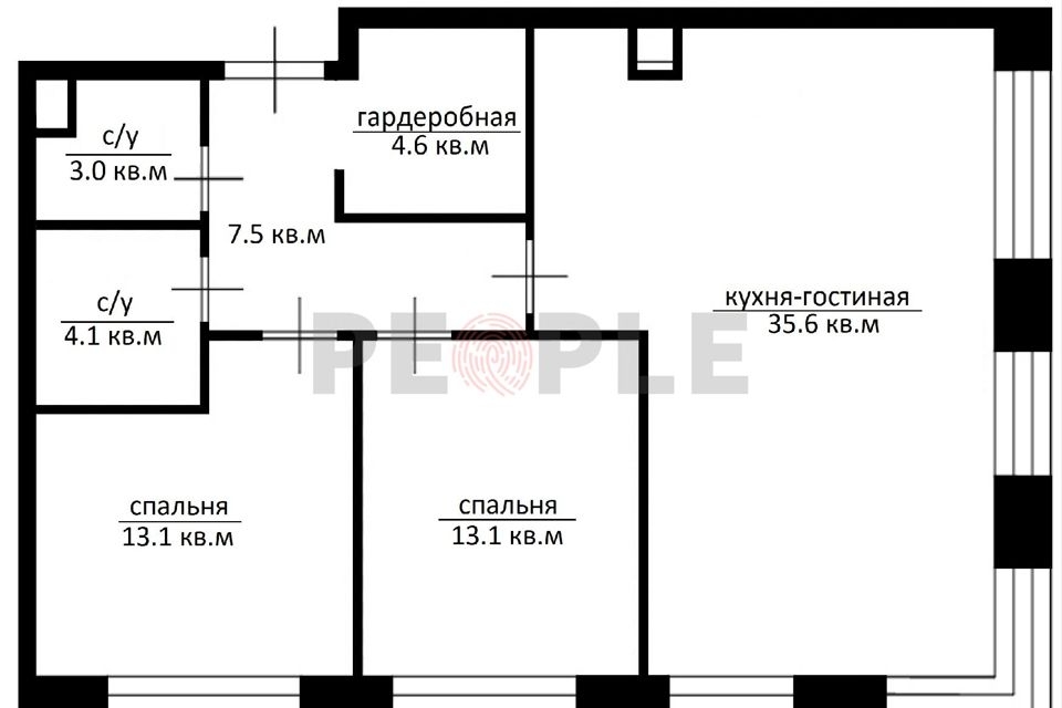 Продаётся 3-комнатная квартира, 81 м²