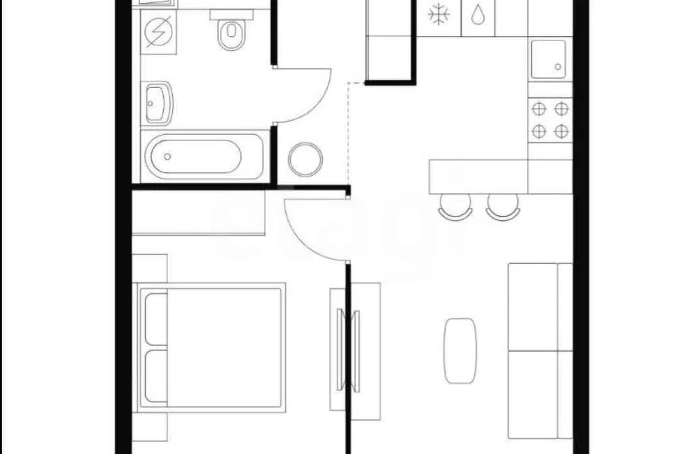 Продаётся 2-комнатная квартира, 34 м²