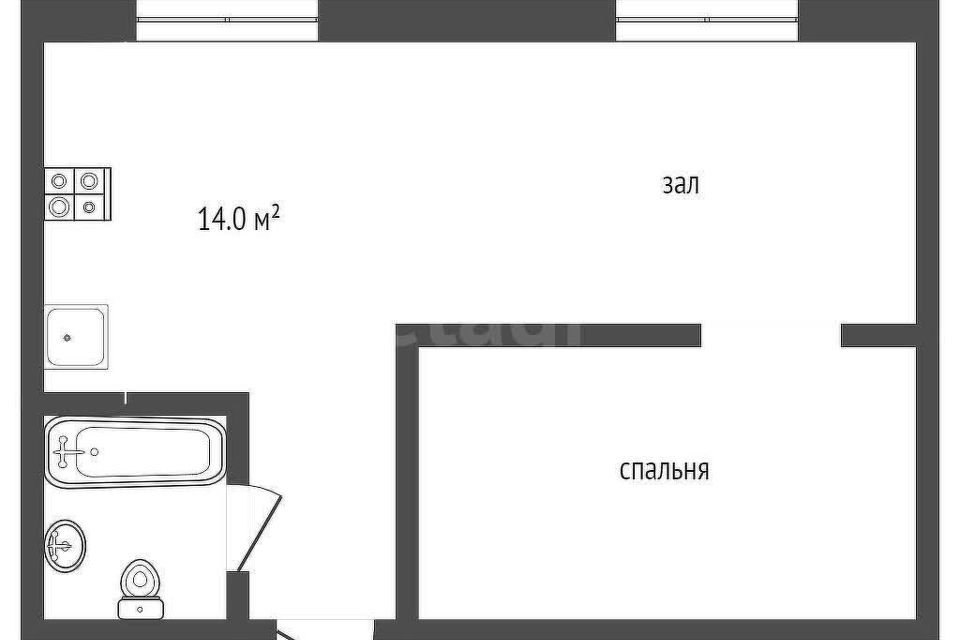 Продаётся 1-комнатная квартира, 36.3 м²