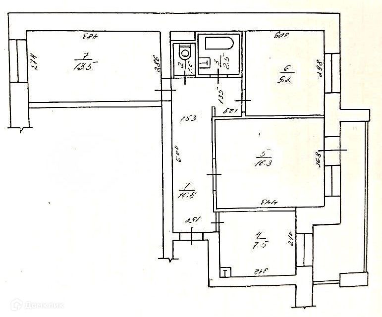 Продаётся 3-комнатная квартира, 60.8 м²