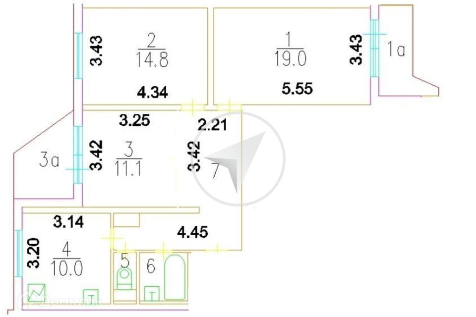 Продаётся 3-комнатная квартира, 80 м²