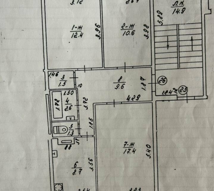 Продаётся 3-комнатная квартира, 64 м²