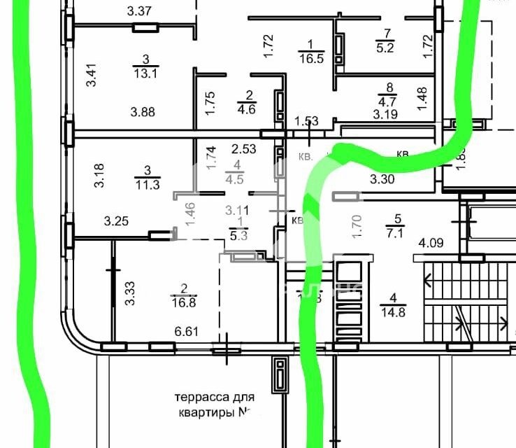 Продаётся 3-комнатная квартира, 180.1 м²