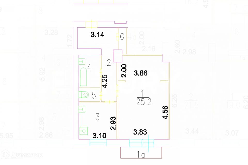 Продаётся 1-комнатная квартира, 52 м²