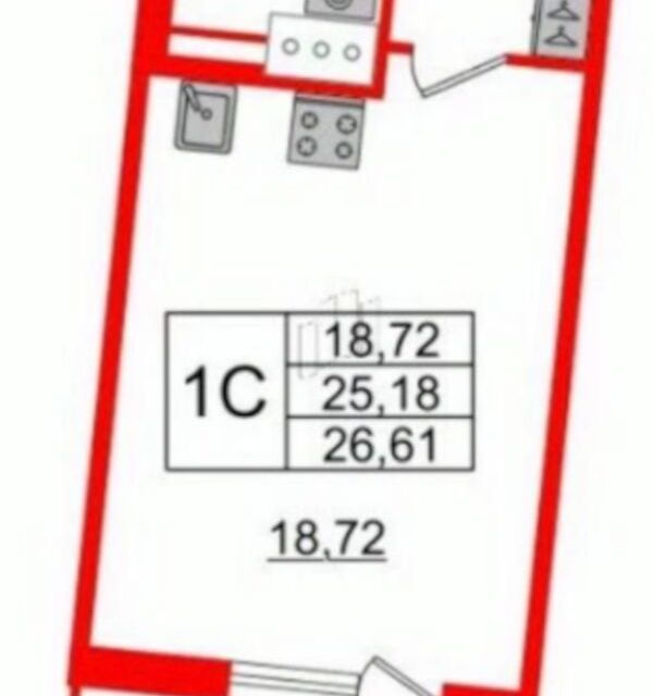 Продаётся студия, 25.18 м²