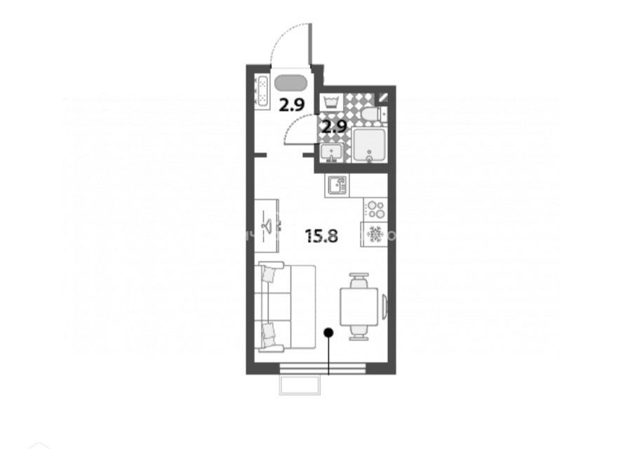 Продаётся студия, 21.6 м²