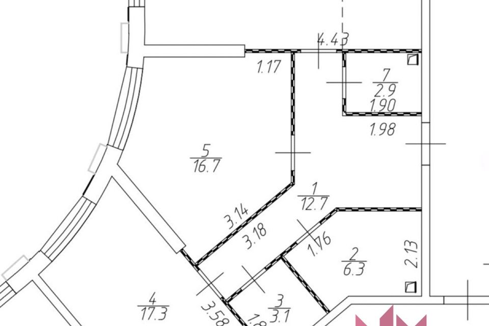 Продаётся 3-комнатная квартира, 82.4 м²