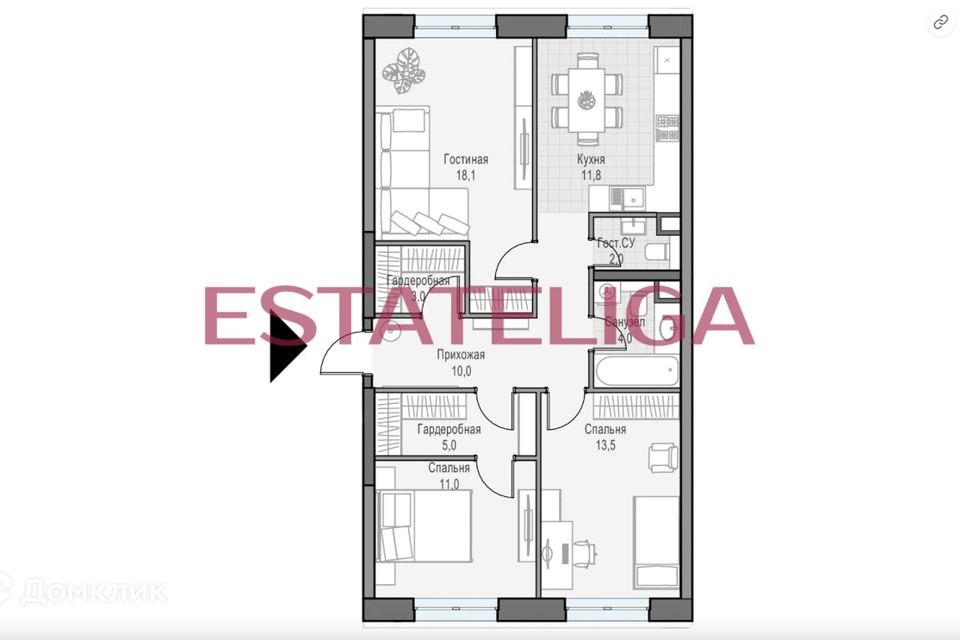 Продаётся 3-комнатная квартира, 78.3 м²