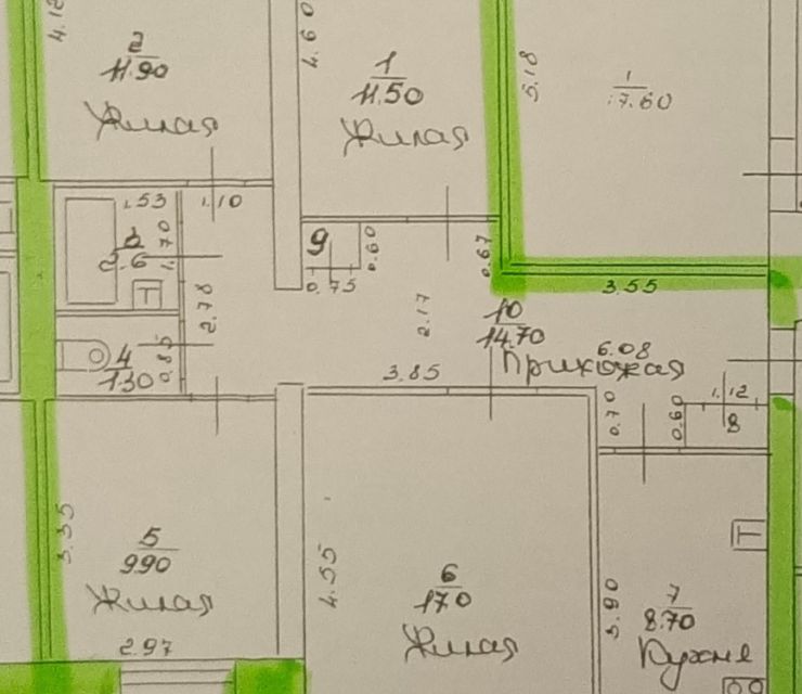 Продаётся 4-комнатная квартира, 78.8 м²