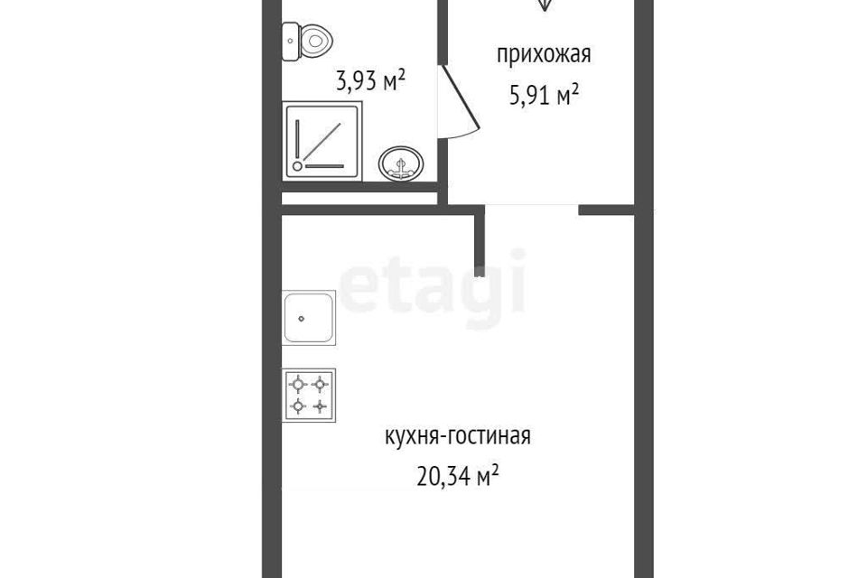 Продаётся студия, 30.18 м²