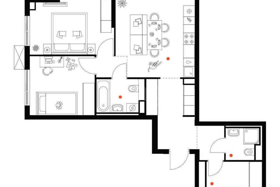 Продаётся 2-комнатная квартира, 59.7 м²