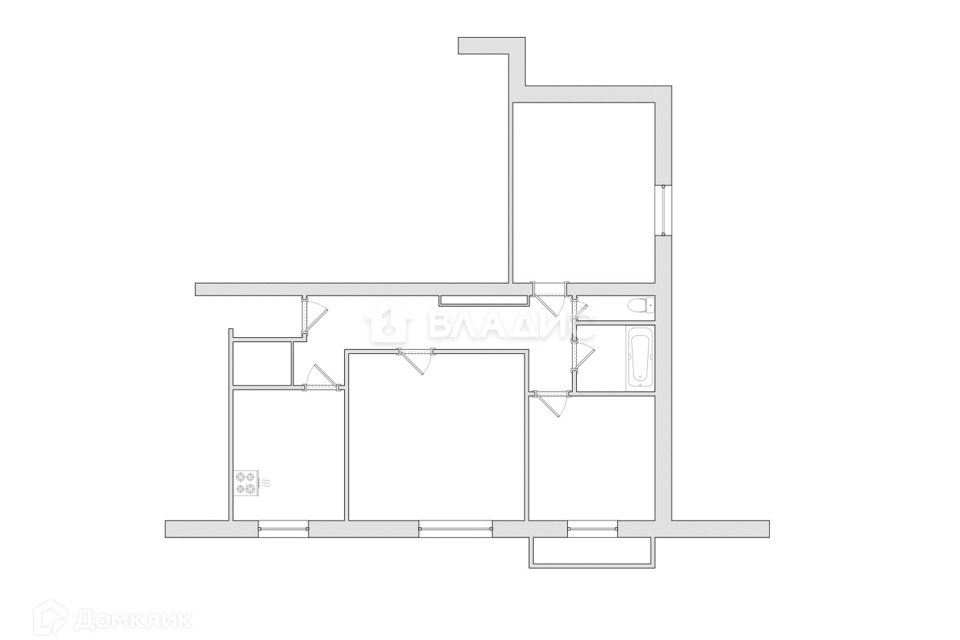 Продаётся 3-комнатная квартира, 69 м²