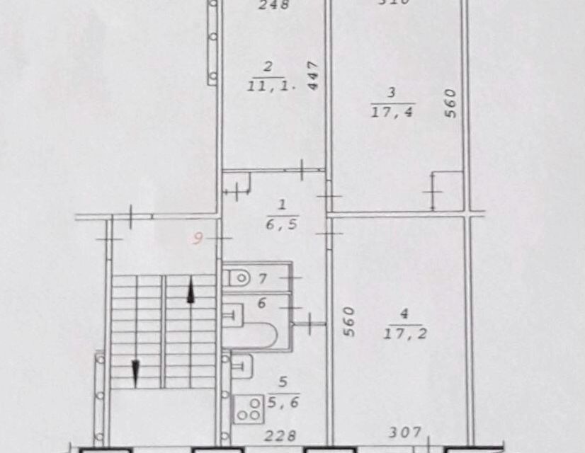 Продаётся 3-комнатная квартира, 61.1 м²