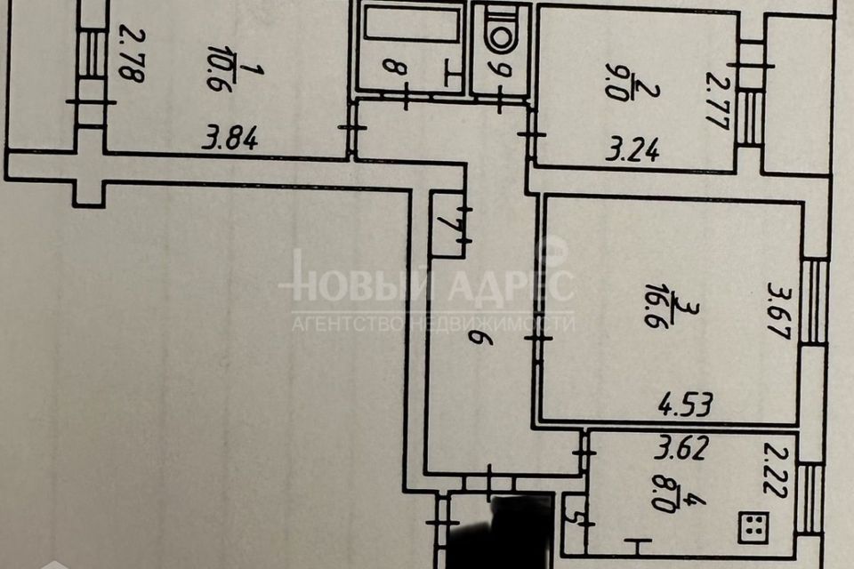 Продаётся 3-комнатная квартира, 59 м²