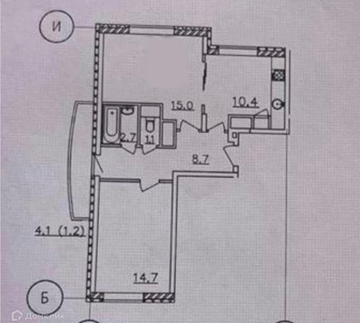 Продаётся 2-комнатная квартира, 53.5 м²