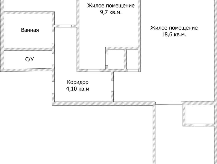 Продаётся 3-комнатная квартира, 55.82 м²