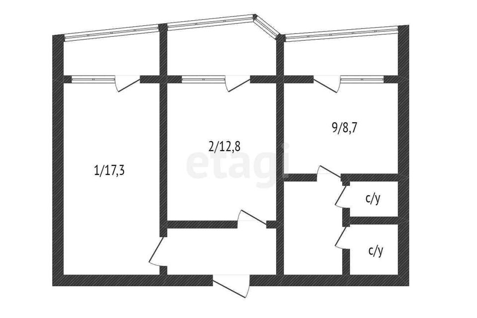 Продаётся 2-комнатная квартира, 50 м²