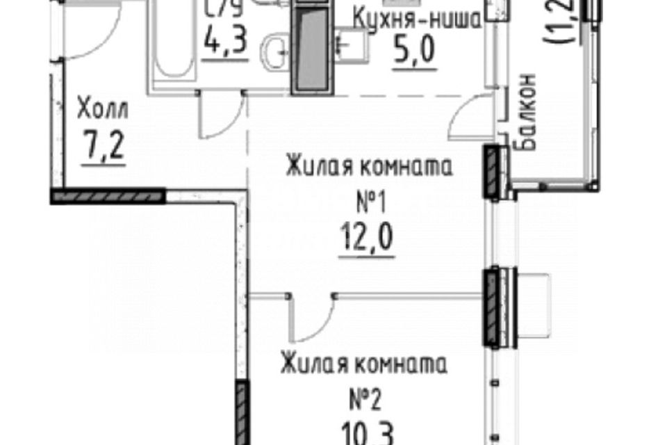 Продаётся 2-комнатная квартира, 38.8 м²