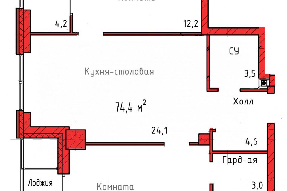 Продаётся 2-комнатная квартира, 70 м²