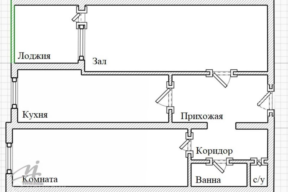Продаётся 2-комнатная квартира, 49.2 м²