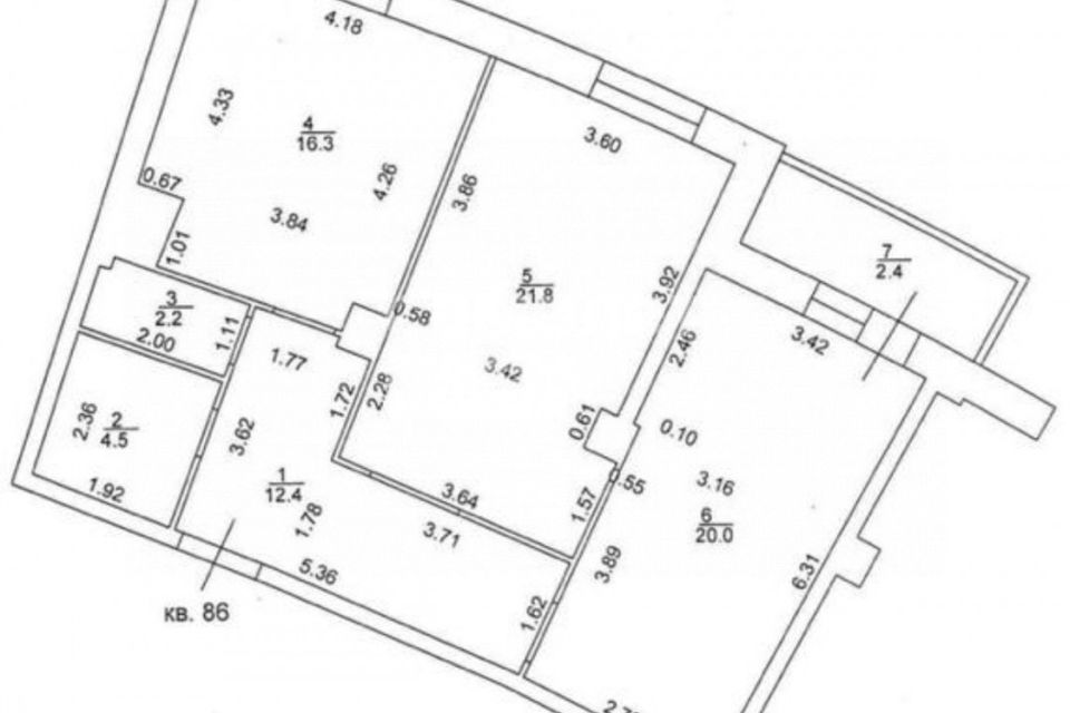 Продаётся 2-комнатная квартира, 77.2 м²