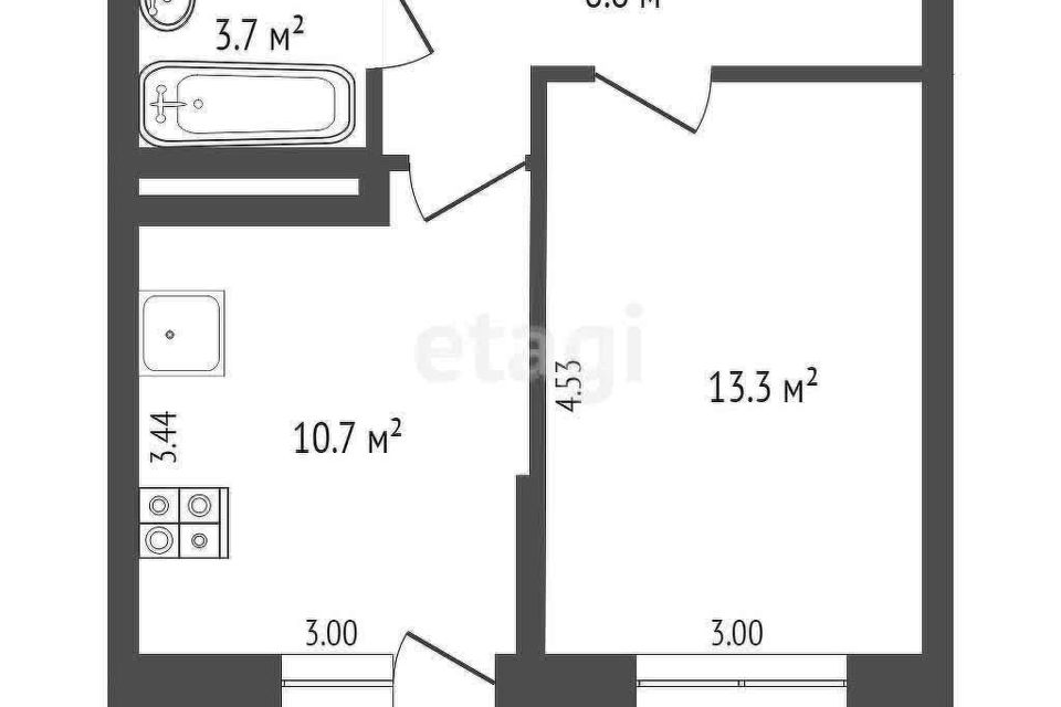 Продаётся 1-комнатная квартира, 36 м²