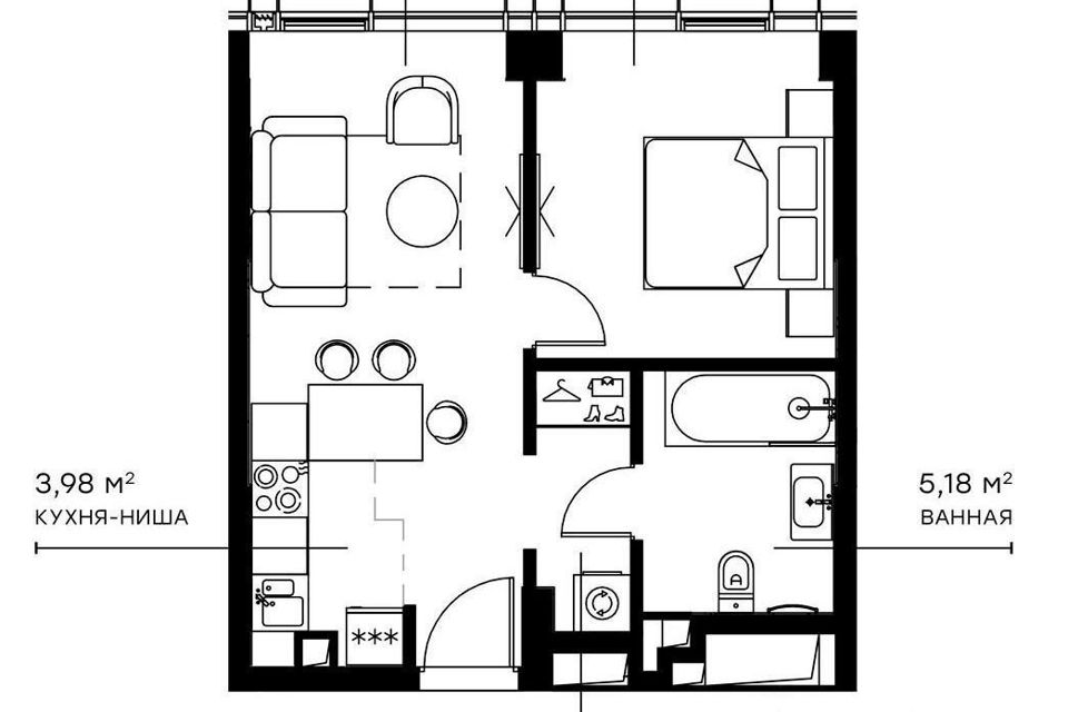 Продаётся 2-комнатная квартира, 38 м²