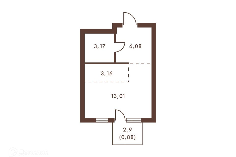 Продаётся студия, 26.3 м²