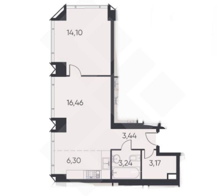 Продаётся 2-комнатная квартира, 47.7 м²