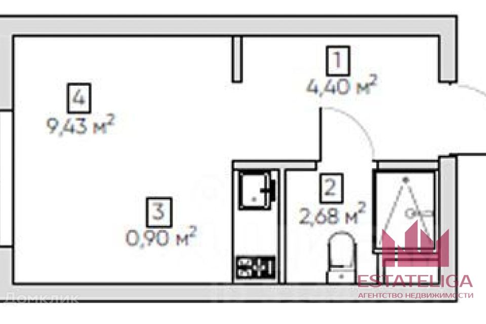 Продаётся студия, 18 м²