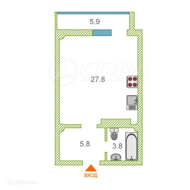 Продаётся студия, 36.6 м²