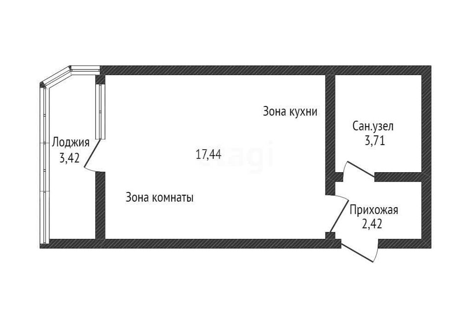 Продаётся студия, 25.28 м²