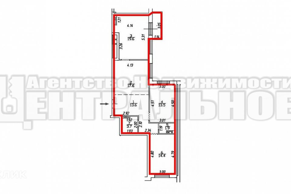 Продаётся 3-комнатная квартира, 87.8 м²