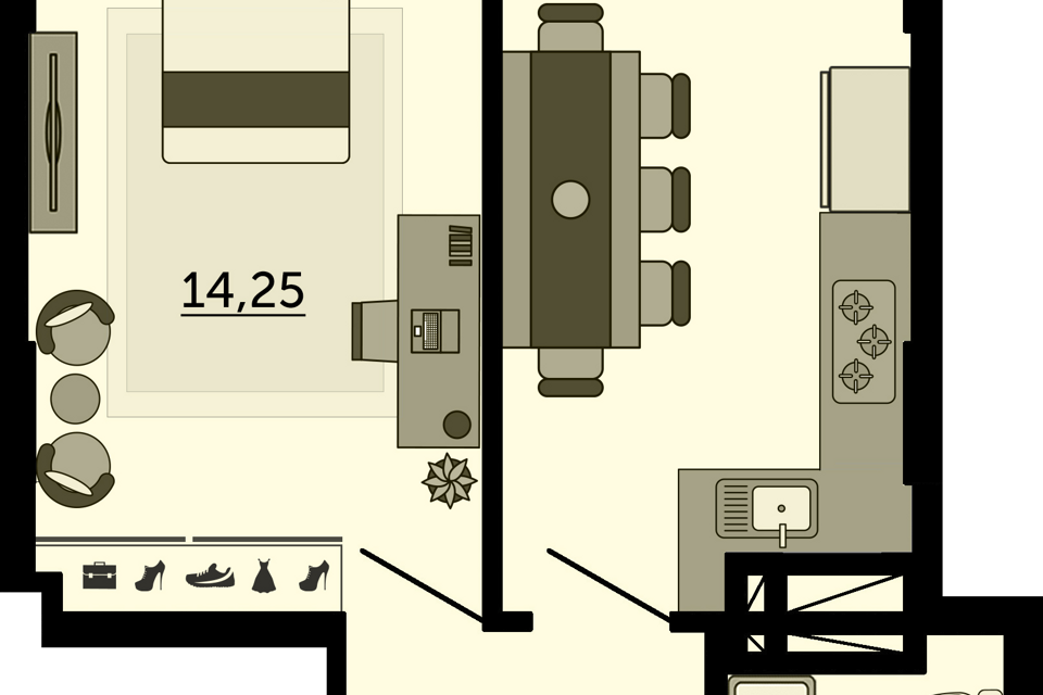 Продаётся 1-комнатная квартира, 37.9 м²