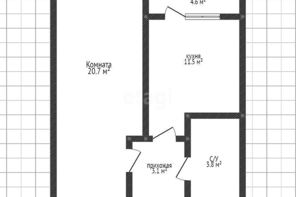 Продаётся 1-комнатная квартира, 36.5 м²