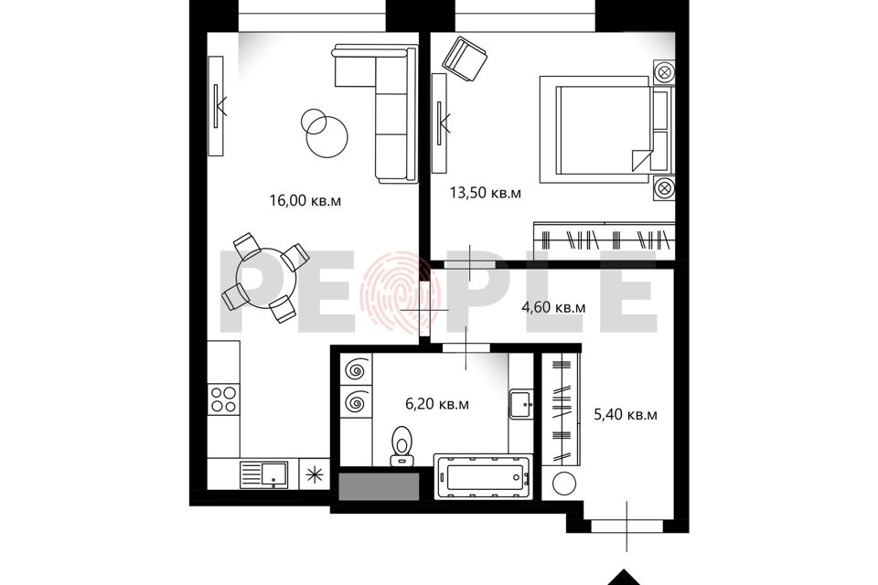 Продаётся 2-комнатная квартира, 50.1 м²